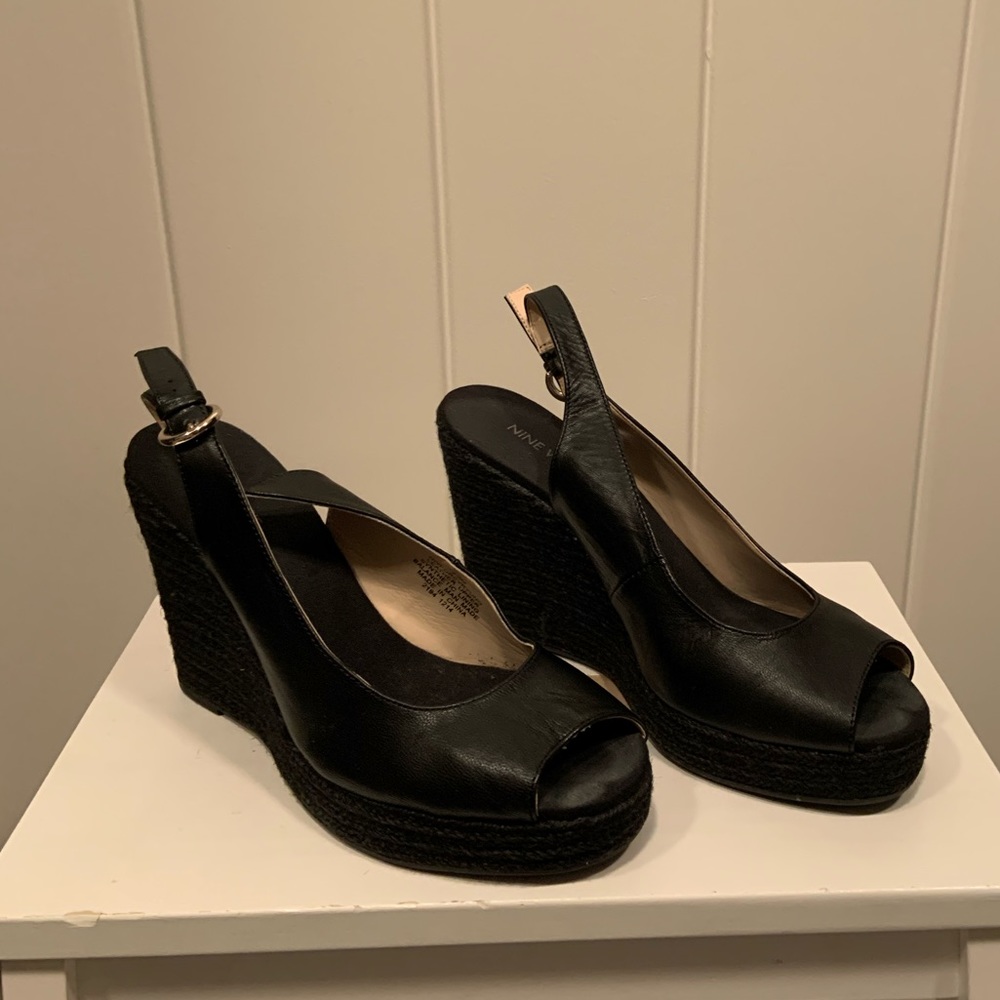 Wedge ankle strap heel